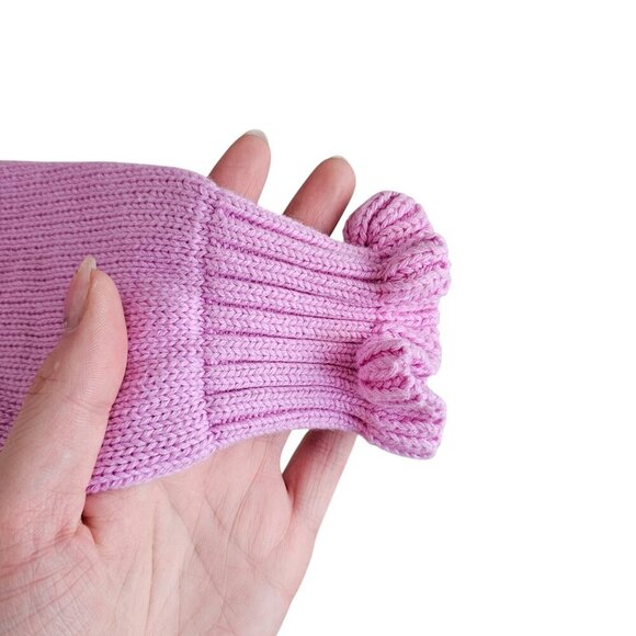 525 Light Pink Ruffle Cropped Cotton Knit Sweater Sz XS - Picture 2 of 7